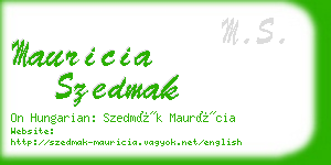 mauricia szedmak business card
